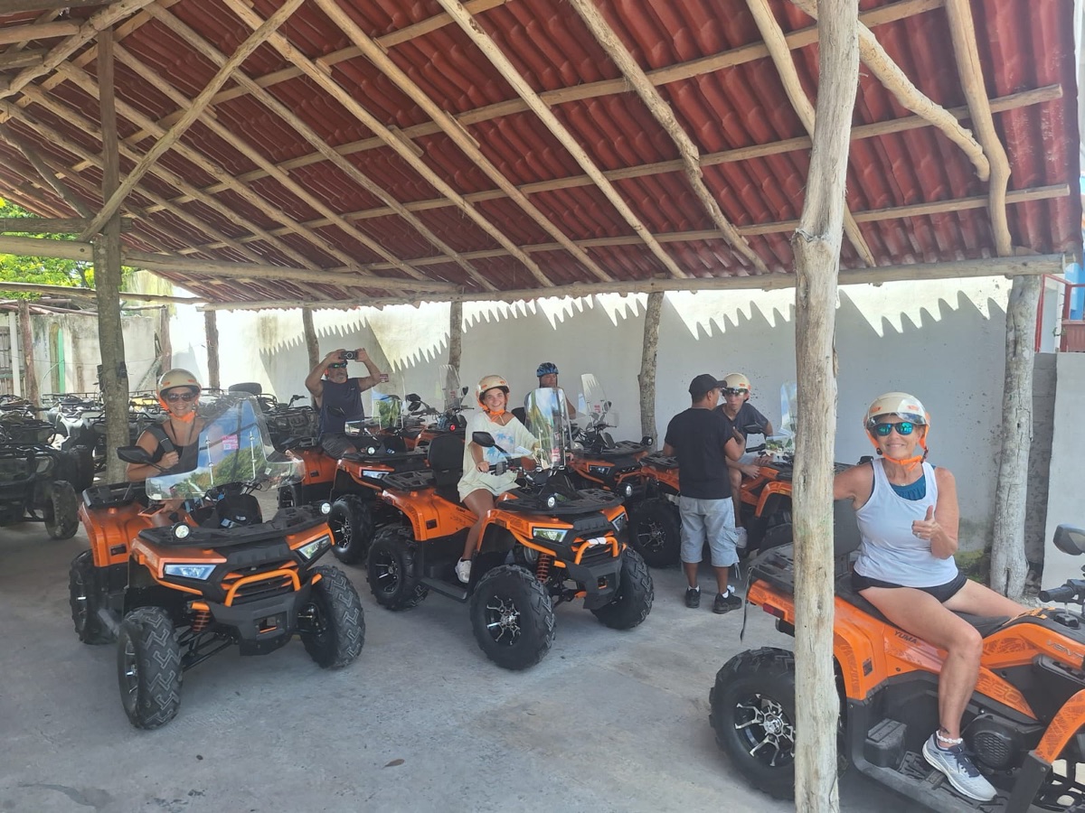 Group of tourists on Costa Maya ATV tour